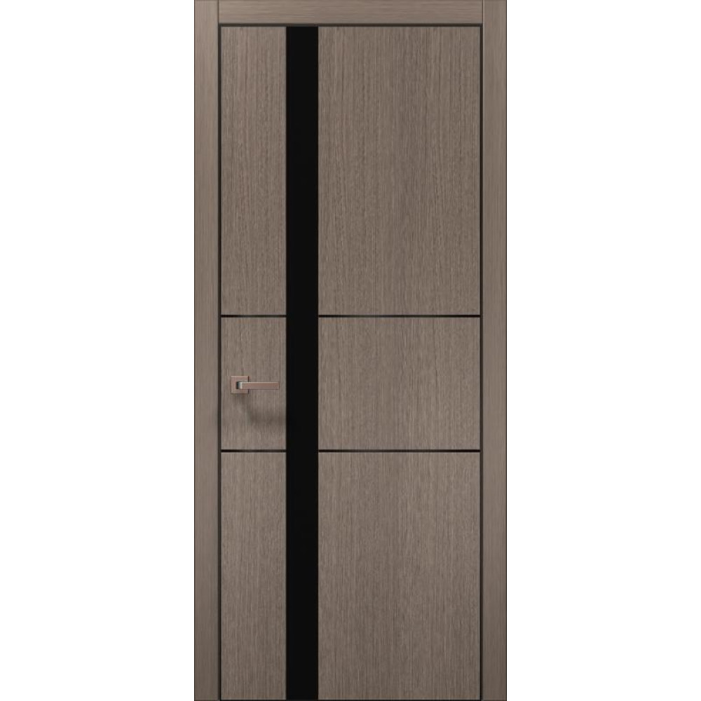 Двері Папа Карло Plato PL-08 Ч, кромка алюміній чорний