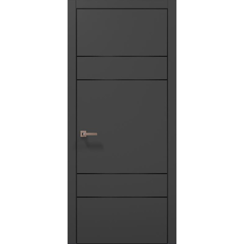 Двері Папа Карло Plato PL-09 Ч, кромка алюміній чорний