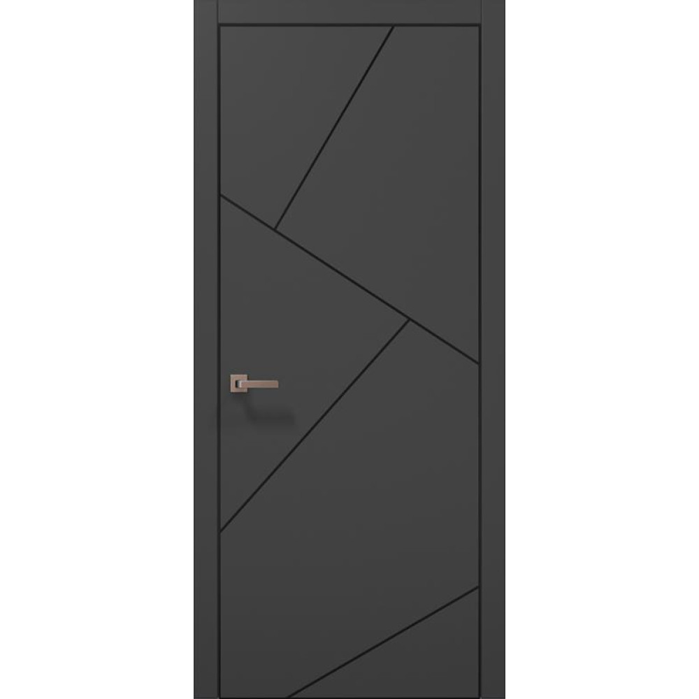 Двері Папа Карло Plato PL-15 Ч, кромка алюміній чорний