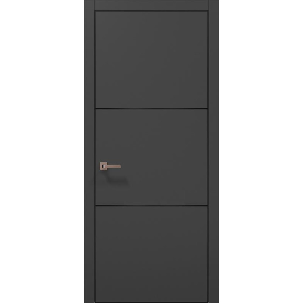 Двері Папа Карло Plato PL-23 Ч, кромка алюміній чорний