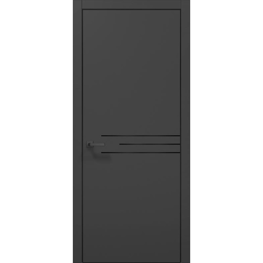Двері Папа Карло Plato PL-43 Ч, кромка алюміній чорний