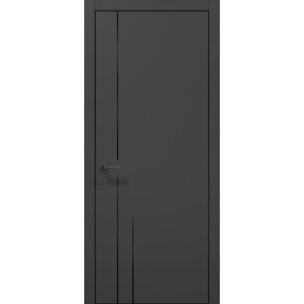 Двері Папа Карло Plato PL-45 Ч, кромка алюміній чорний