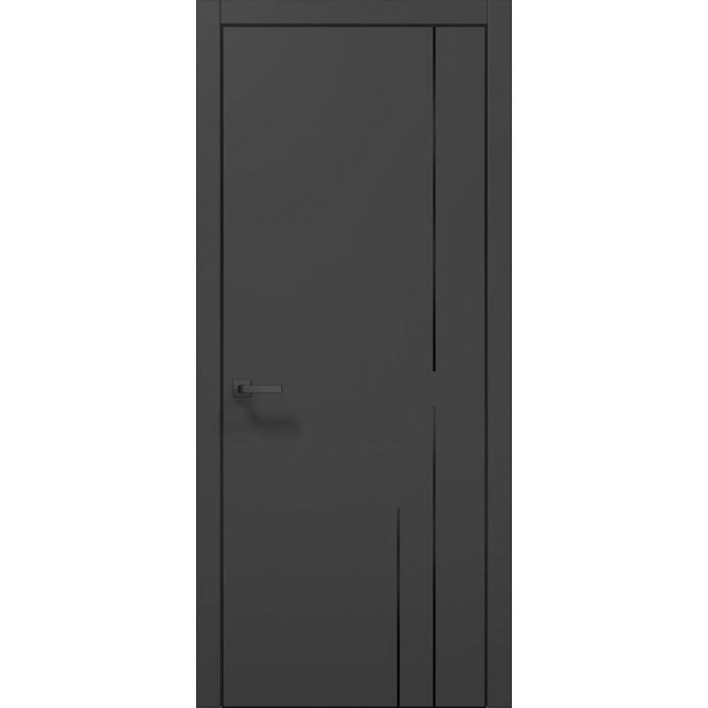 Двері Папа Карло Plato PL-46 Ч, кромка алюміній чорний