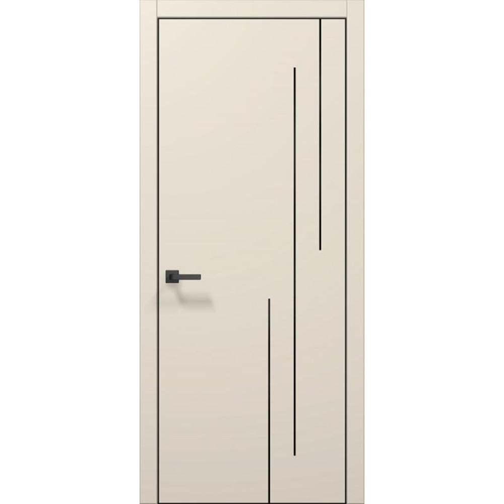 Двері Папа Карло Plato PL-48 Ч, кромка алюміній чорний