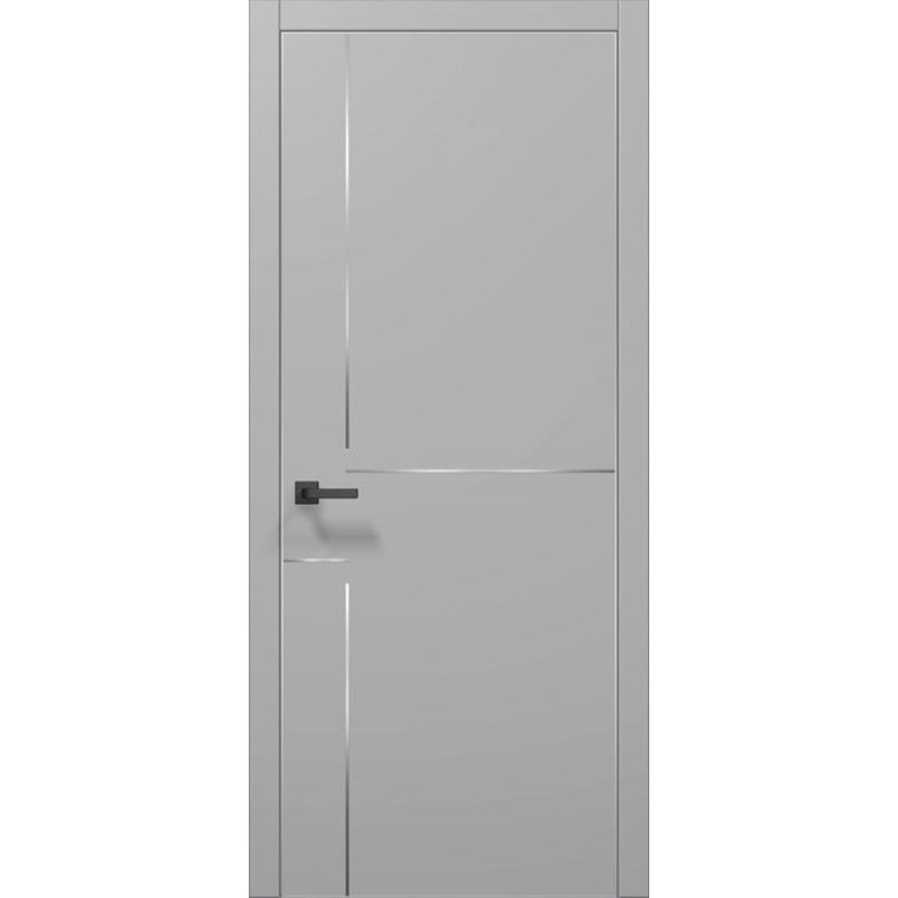 Двері Папа Карло Plato PL-55 С, кромка алюміній срібло