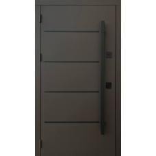 Вхідні двері Qdoors Стріт 3K Горизонт RAL 8019, МДФ дуб темний