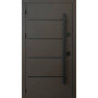 Вхідні двері Qdoors Стріт 3K Горизонт RAL 8019, МДФ дуб темний