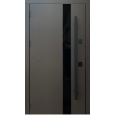 Вхідні двері Qdoors Стріт 3K Елегант RAL 8019, МДФ дуб темний