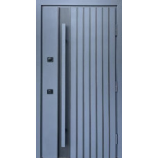 Вхідні двері Qdoors Strong Айрон антрацит пісок/білий атлас для вулиці