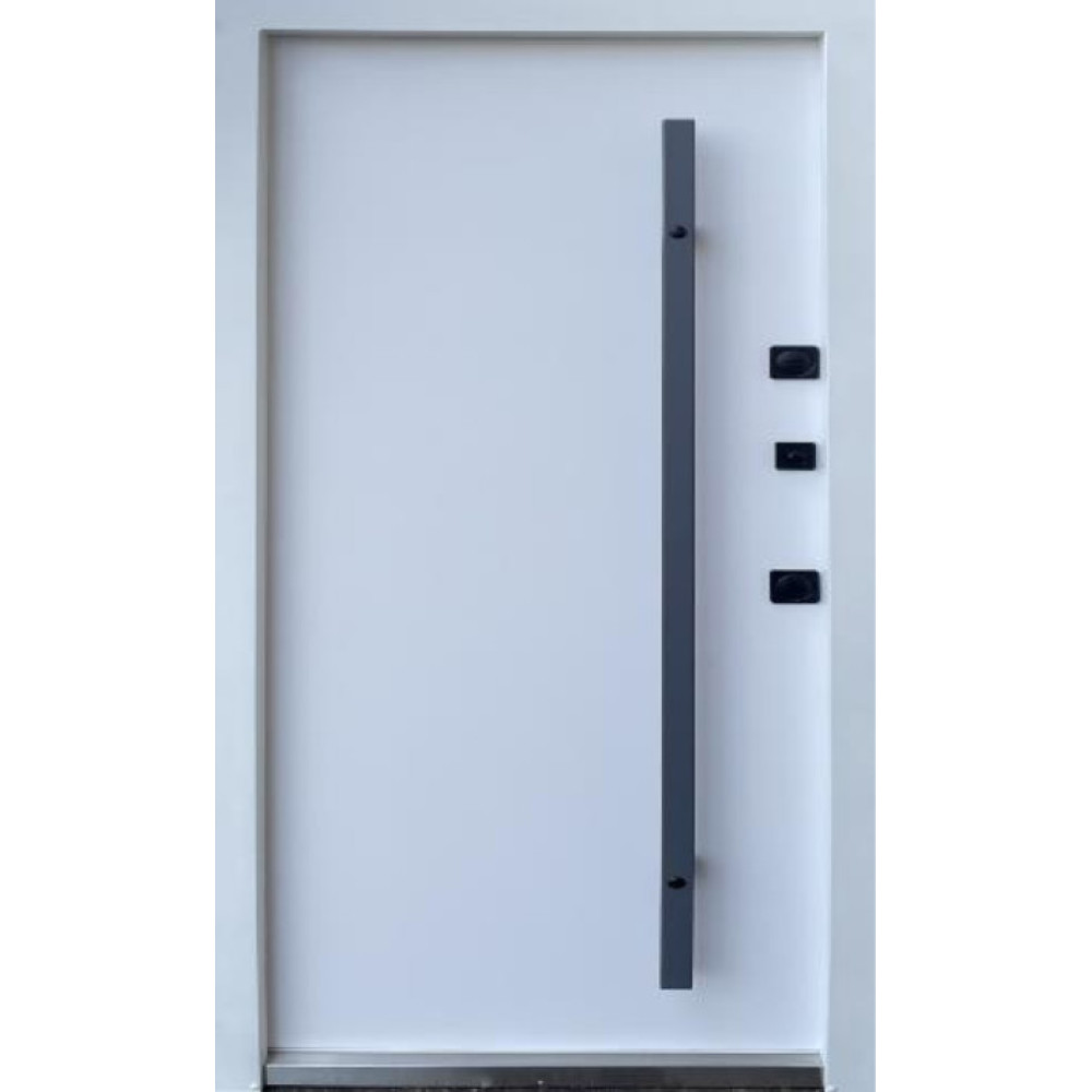 Вхідні двері Qdoors Strong Айрон антрацит пісок/білий атлас для вулиці