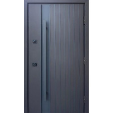 Вхідні двері Qdoors Strong Айрон коричневий пісок/білий атлас для вулиці
