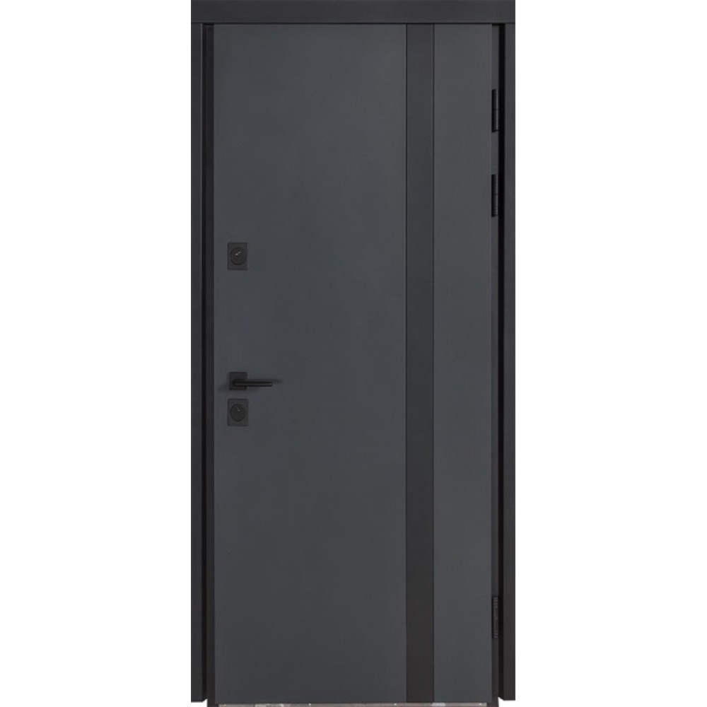 Вхідні двері БУЛАТ КОТЕДЖ модель 710/265 Metalic Anthracite/білий атласний вулична